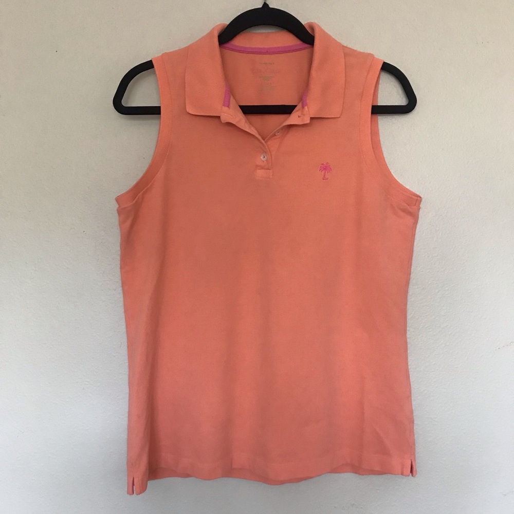 Lilly Pulitzer Orange Sleeveless Golf Shirt